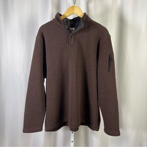 Ruff Hewn XL Dark Brown Quarter-Zip Sweatshirt Pullover Hiking Camping Camp